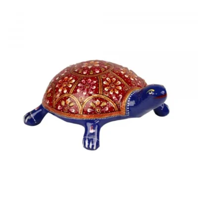 Handcrafted Metal Meenakari Tortoise Statue