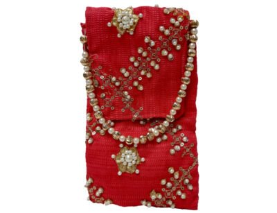 Upcycled Traditional Handmade Mobile Cover with Floral Beads