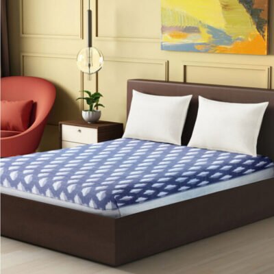 Ikkat Single Bedsheet Without Pillow Covers Grey and Off White Color