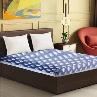 Ikkat Single Bedsheet Without Pillow Covers Grey and Off White Color