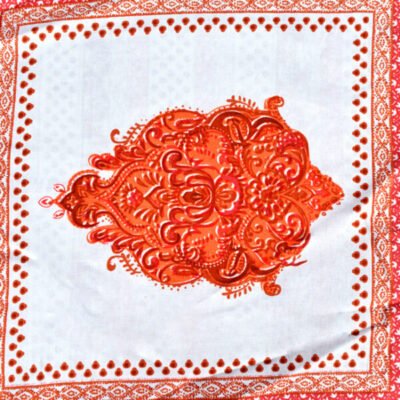 Single Square Cushion Covers Red and Cream Color