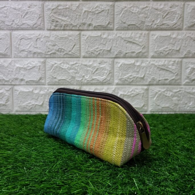 Stripped Rainbow Up-Cycled Pouch